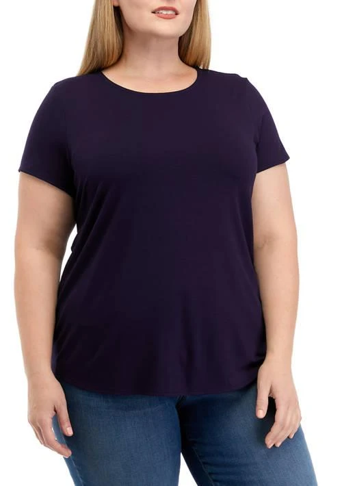 Cupio Plus Size Short Sleeve Julianna Crepe Top 1