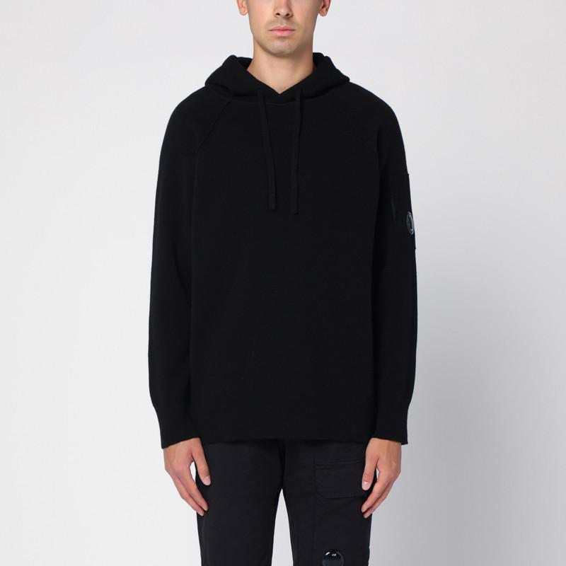 C.P. Company Black wool-blend hoodie