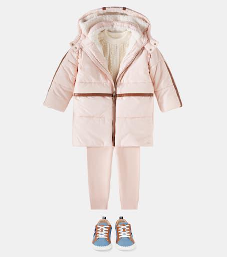 Chloé Faux leather-trimmed puffer coat