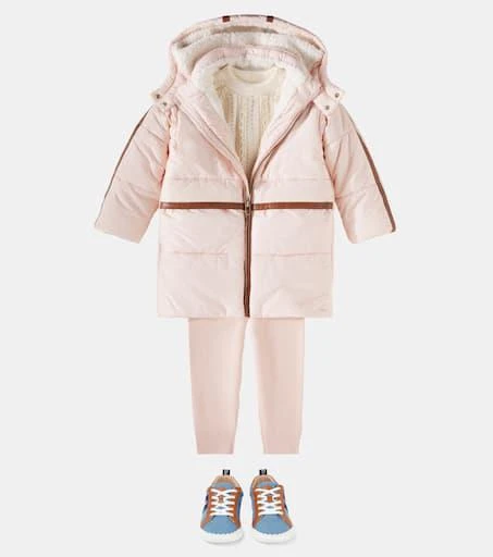 Chloé Faux leather-trimmed puffer coat 2