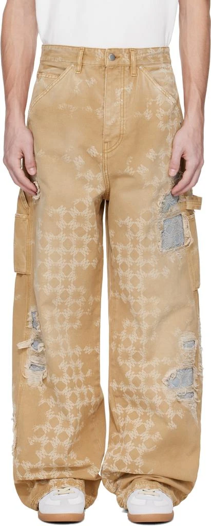 AMIRI Tan Repair Jeans 1