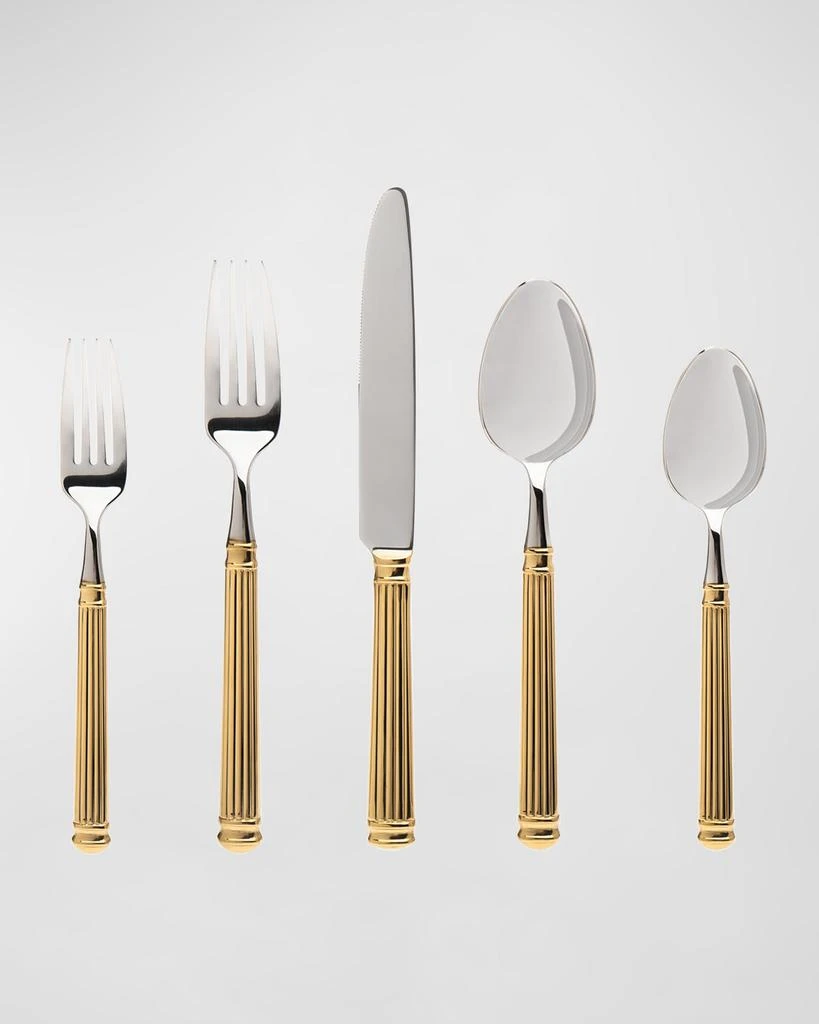 Ricci Silversmith Colonnade Gold 45-Piece Flatware Set