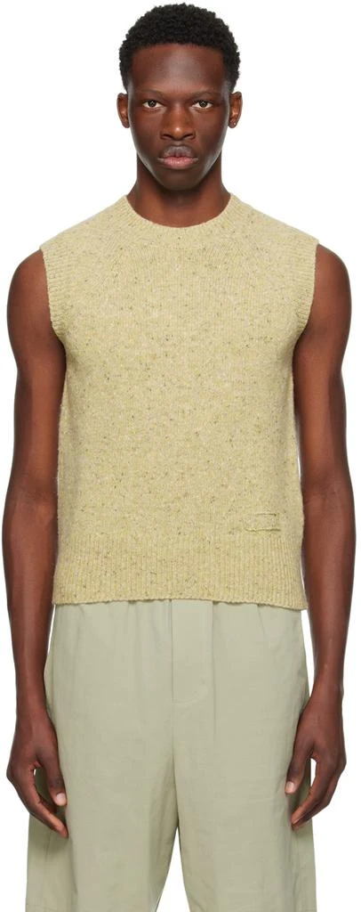 AMI Khaki Embroidered Vest 1