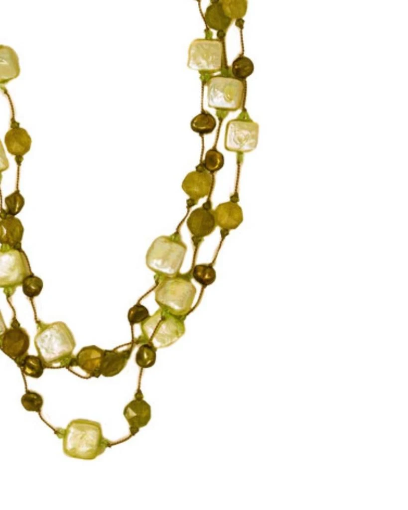 Margo Morrison Women
s Freshwater Pearl Necklace In Green Garnet 2