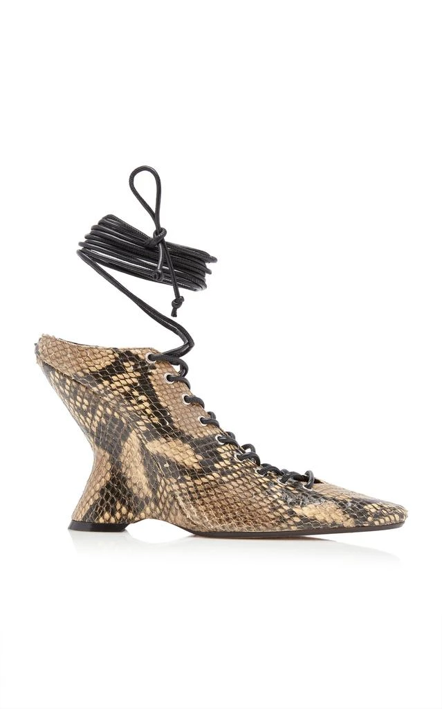 Dries Van Noten Dries Van Noten - Laced Python-Effect Leather Pumps - Animal - IT 39 - Moda Operandi 1