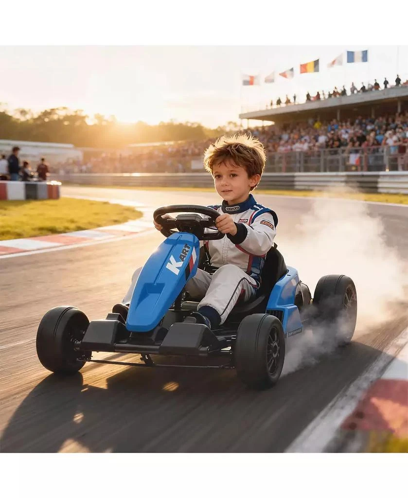 Qaba 24V Electric Go Kart, Kids Drift Kart with Dual 150W Motors, 2
