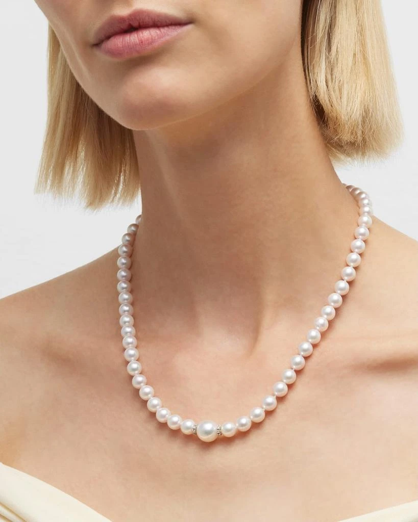 BELPEARL Aura 18K White Gold Pearl & Diamond Necklace 2