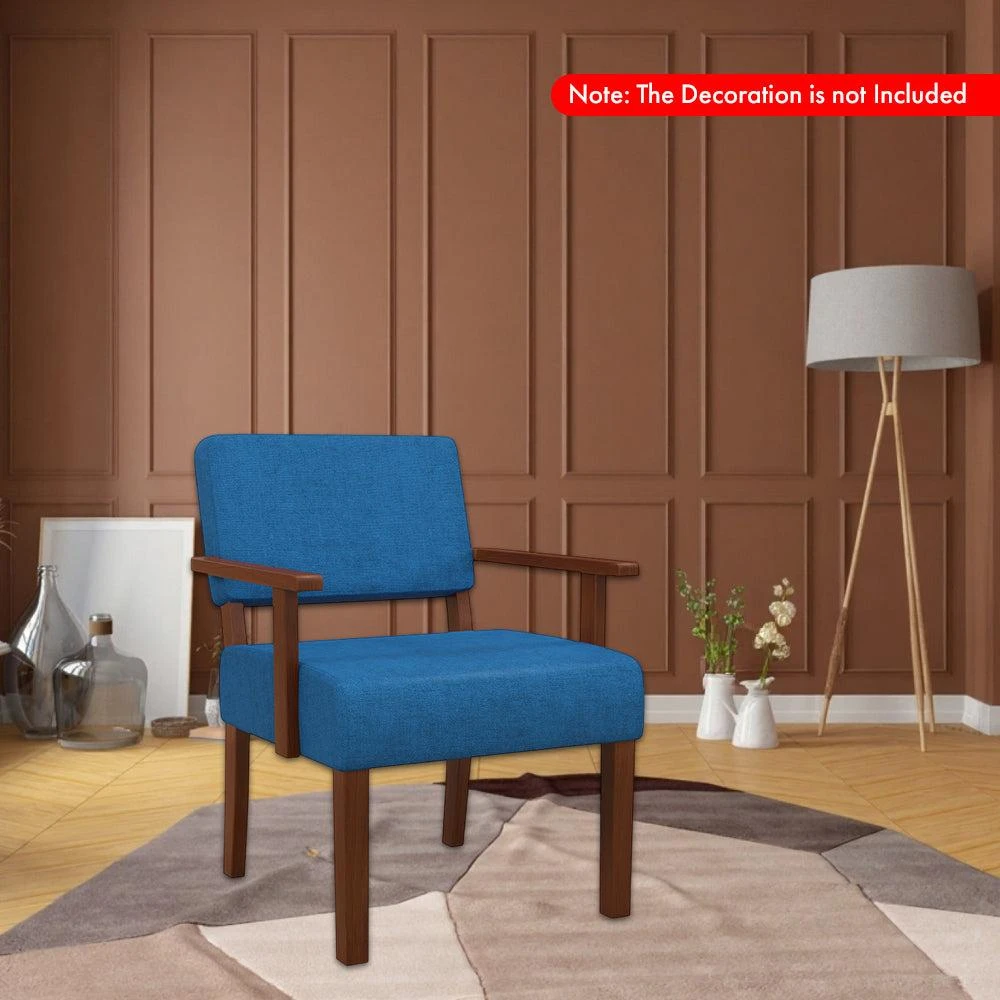 Hivvago Modern Upholstered Accent Chair with Solid Wood Frame for Living Room 2