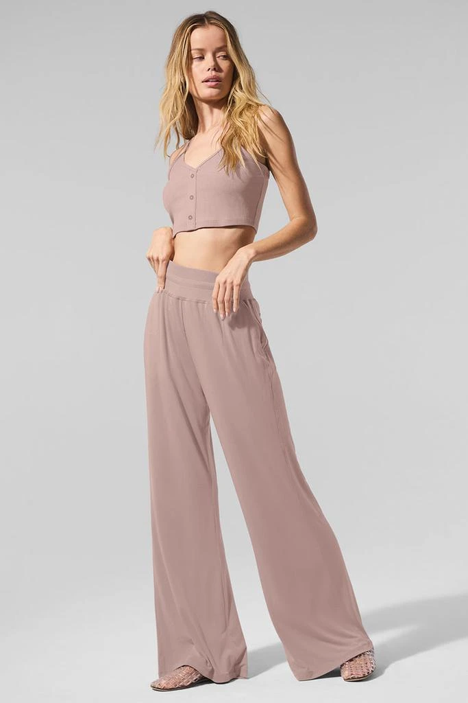 Alo Semi-Sheer Delicate Lounge Flare Pant - Taupe 7