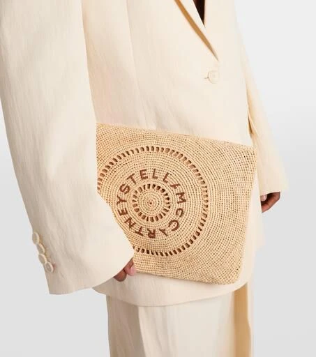 Stella McCartney Logo raffia pouch 2