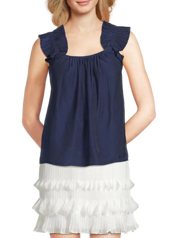 Ramy Brook Leah Ruffled Cap-Sleeve Top 1