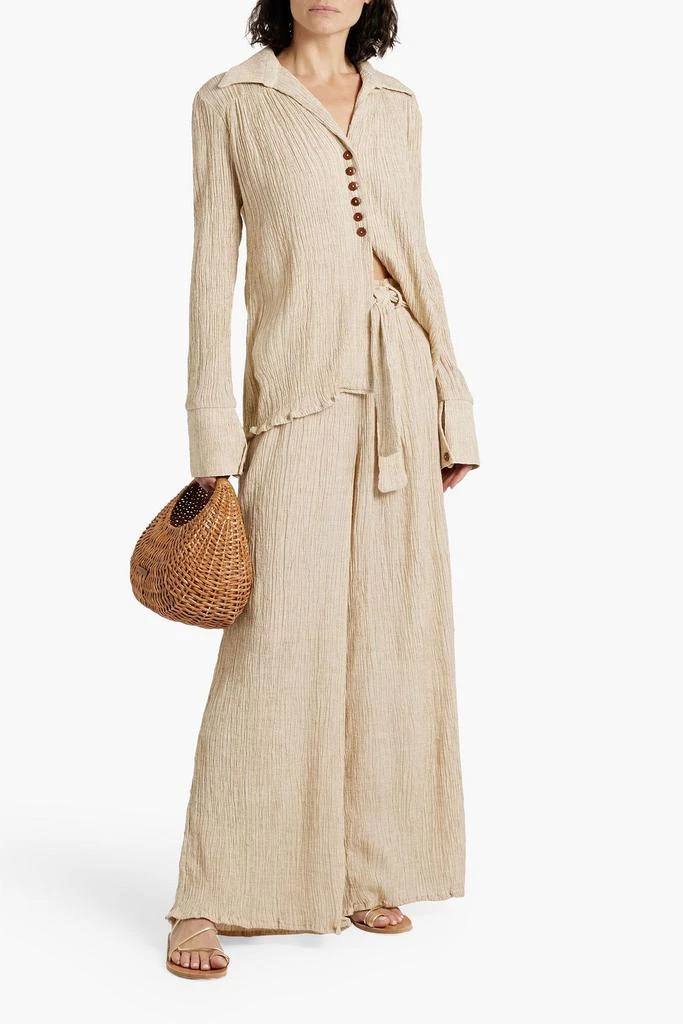 SAVANNAH MORROW Elle plissé silk-blend shirt 2