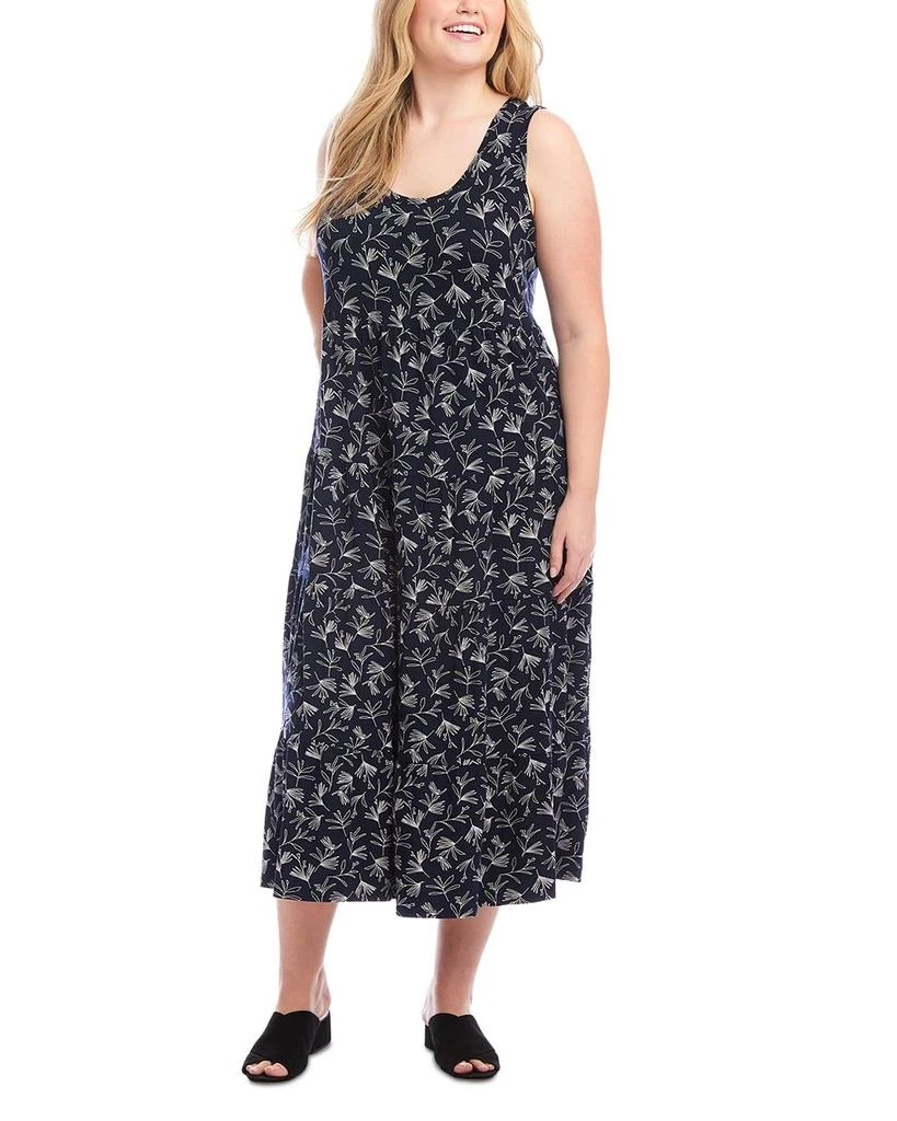 Karen Kane Plus Floral Tiered Midi Dress 3