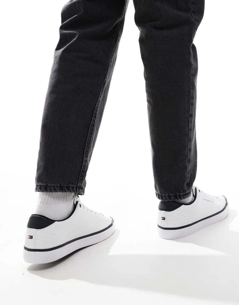 Tommy Hilfiger Tommy Hilfiger vulcanised leather trainers in white 4