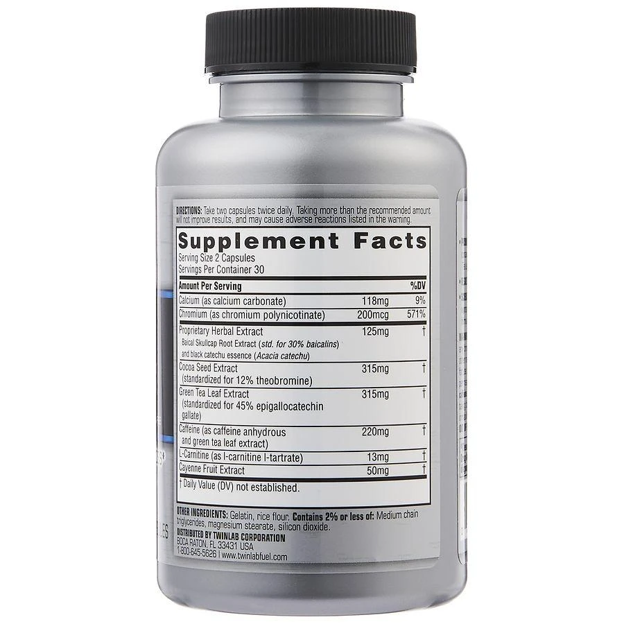 Twinlab Ripped Fuel Extreme Weight Loss & Fat Burning Supplement Capsules, Ephedra Free 3