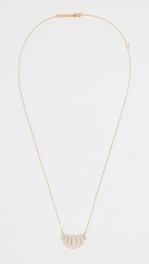 Suzanne Kalan 14k Yellow Gold White Topaz Deco Fan Pendant 1