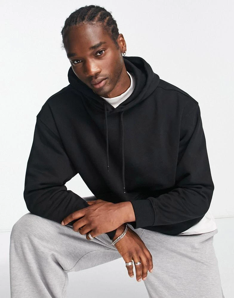 Weekday Weekday oversized hoodie in black 1