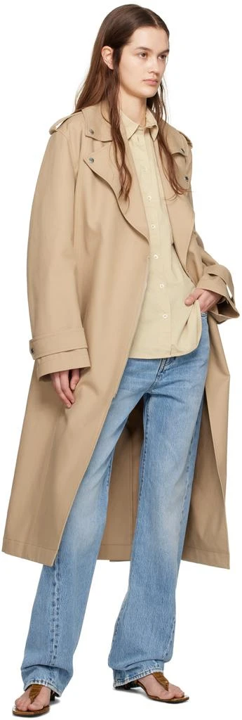 Totême Beige Notched Lapel Trench Coat 4