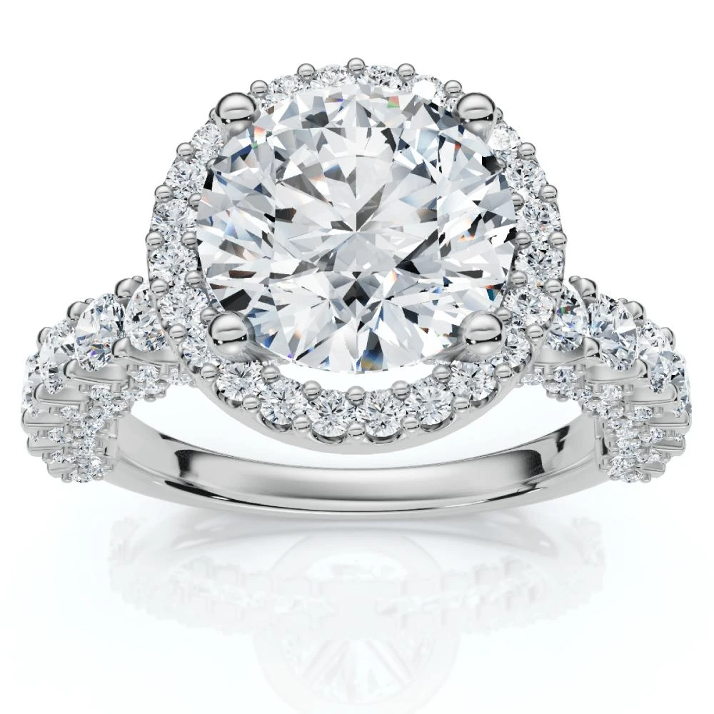 Pompeii3 Certified 3 1/5Ct Pave Diamond Engagement Ring 14k Gold Lab Grown 4