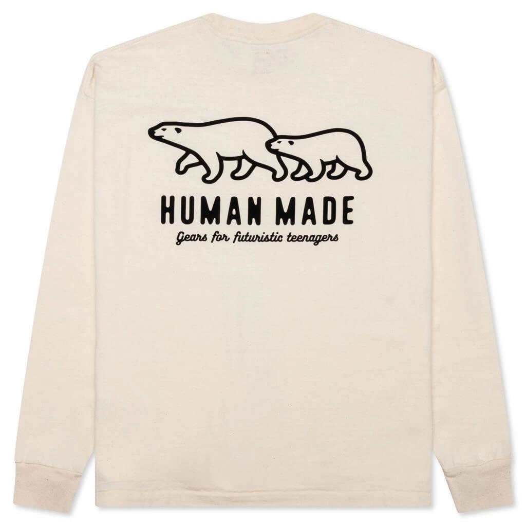 Human Made Wool Blended L/S T-Shirt - White 2