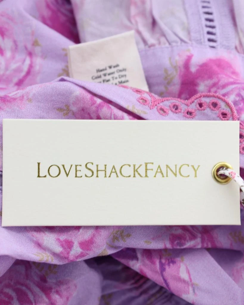 LOVESHACKFANCY Love Shack Fancy Karsten Floral Crop Top in Lilac Cotton 6