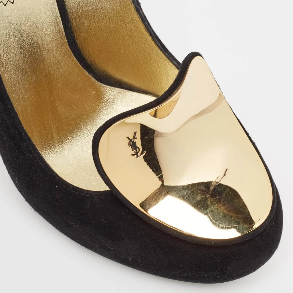 Yves Saint Laurent Yves Saint Laurent Black Suede Round Toe Pumps Size 37 7