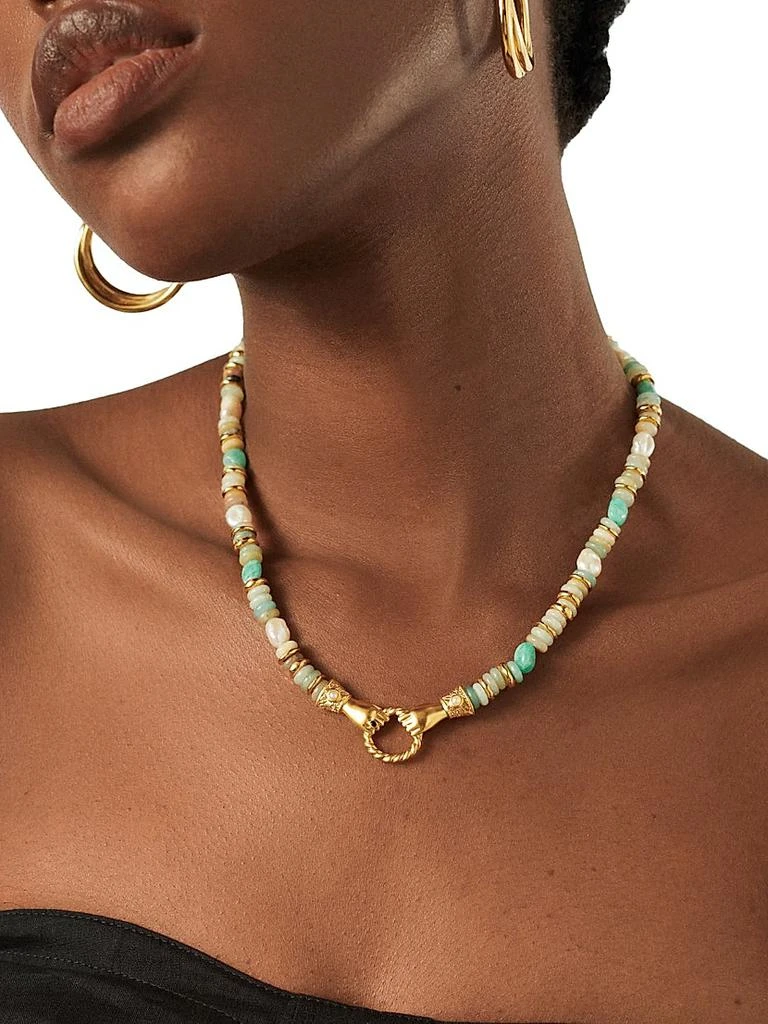 Missoma Harris Reed x Missoma In Good Hands 18K-Gold-Plated, Pearl & Black Onyx Necklace 3