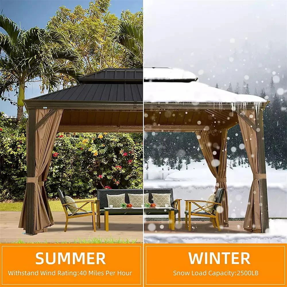 Streamdale Furniture Streamdale Aluminum Gazebo with Curtains 
Netting for Outdoor Use 6