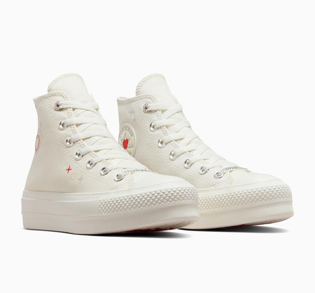 Converse Chuck Taylor All Star Lift A09114C Womens White Platform Shoes TF7003 (White,5.5)