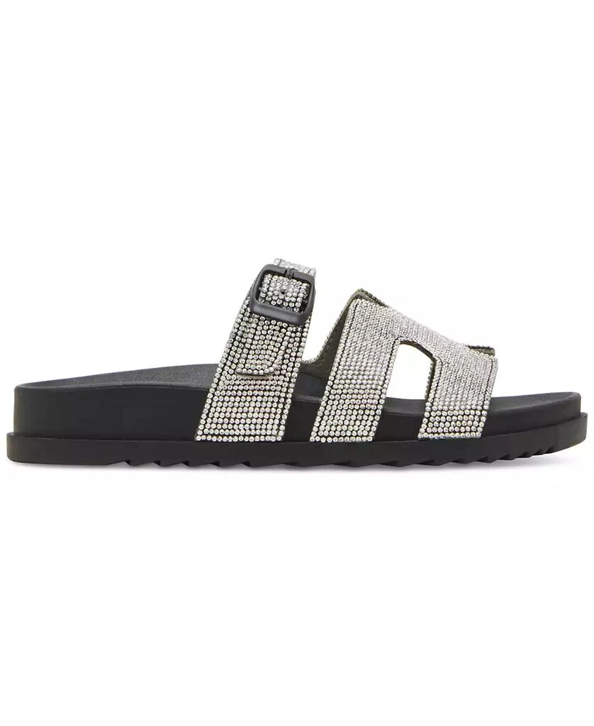Madden Girl Women's Darling Rhinestone Embellished Footbed Slide Sandals 2