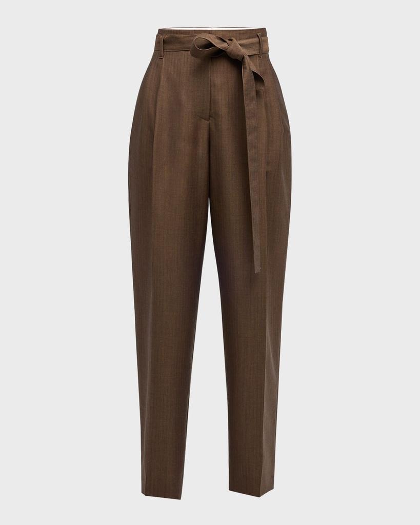 The Row Lonan Wool Wide-Leg Pants with Tie Belt