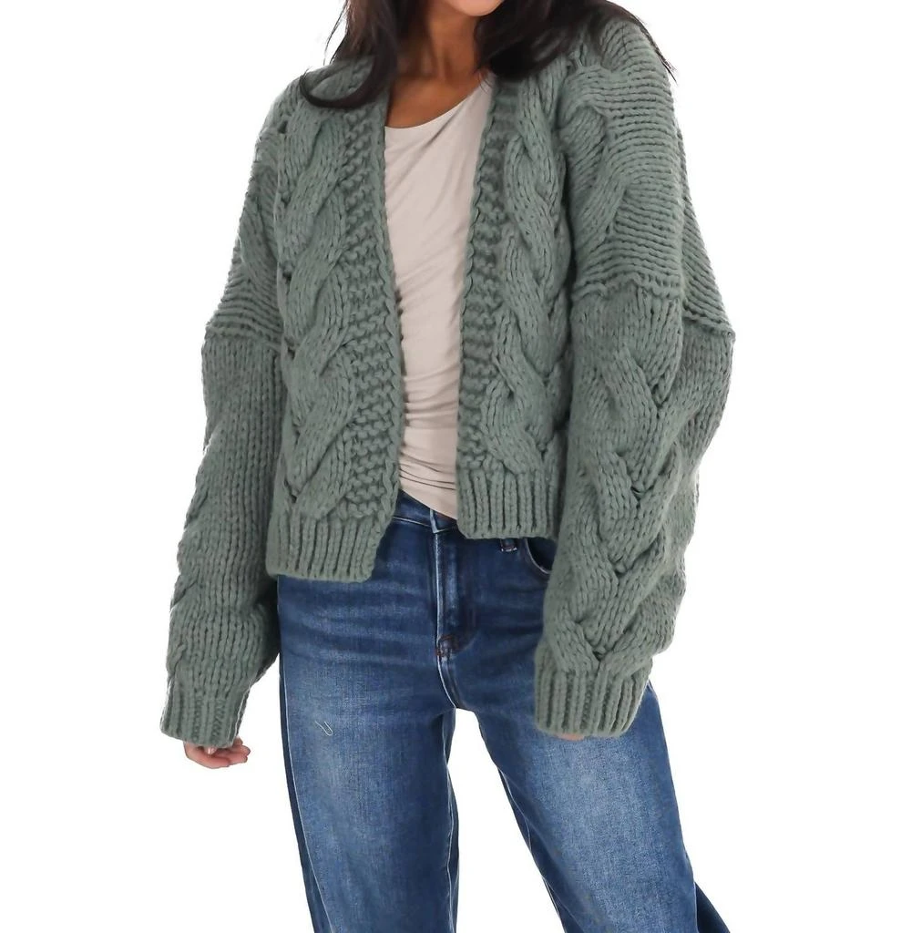 Dreamers Dreamers - Chunky Cable Knit Open Cardigan 6
