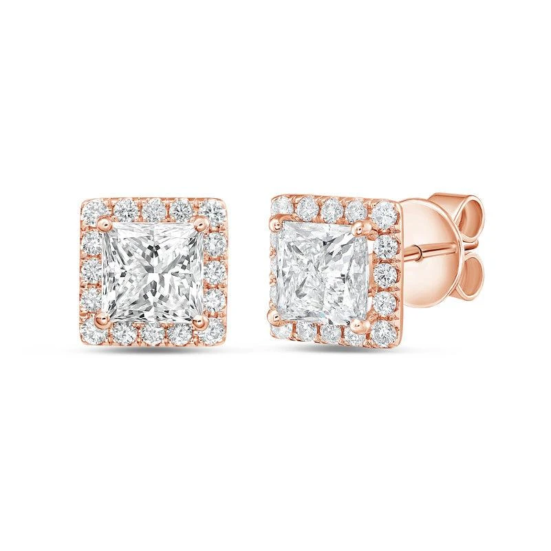 Diana M Jewels 14KT ROSE GOLD LAB GROWN FASHION EARRINGS WEIGHING 4.00 CTS TW 2
