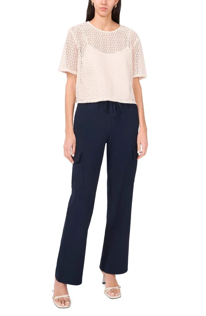 Halogen Geometric Openwork T-Shirt 5