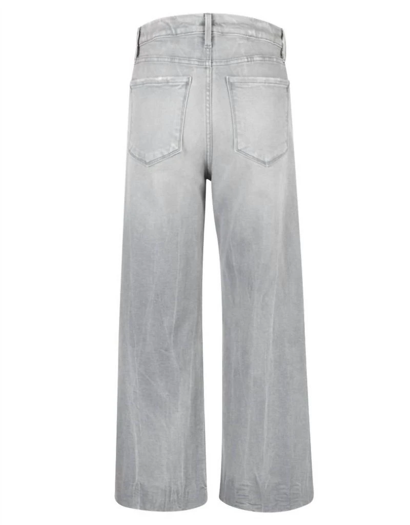 Edyson Vincent Wide Straight Leg Raw Hem In Hidden Grey Logan Wash 5