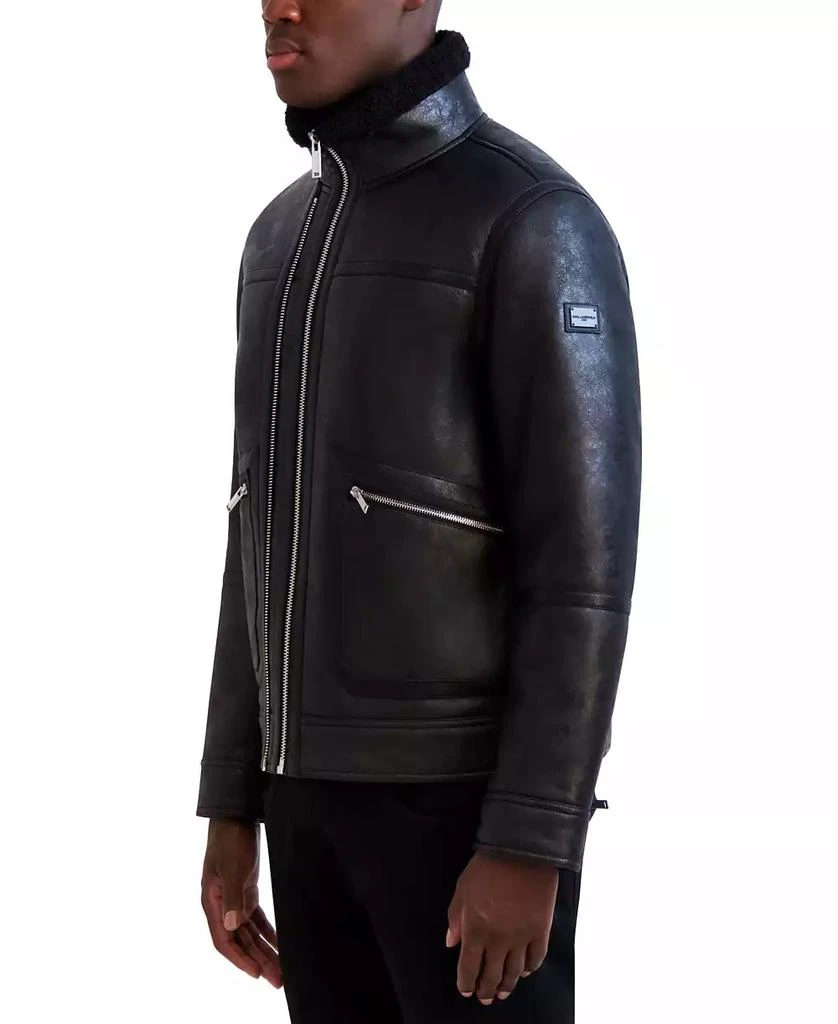 Karl Lagerfeld Paris Men's Faux-Leather Double-Zip Jacket 3