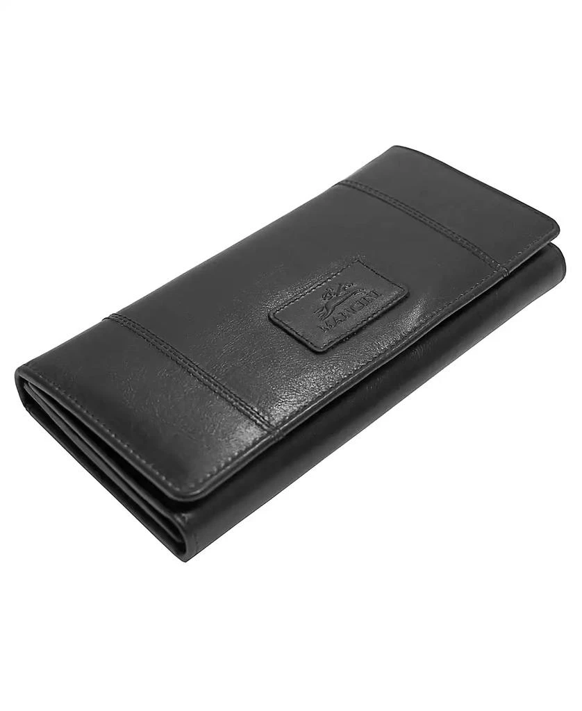 Mancini Leather Goods Casablanca Collection RFID Secure Ladies Trifold Wallet 2