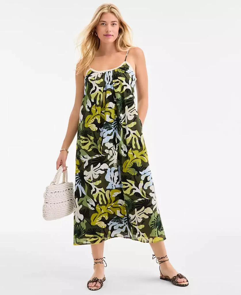On 34th Women
s Crochet Detail Midi Slip Dress, Exclusively at Macy
s 1