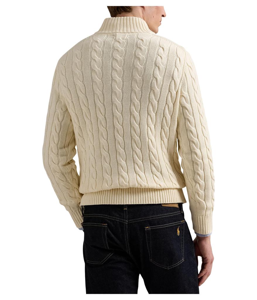 Ralph Lauren Cable-Knit Cotton Quarter-Zip Sweater