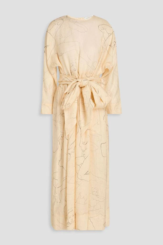 Belted printed linen midi dress  On Sale Now with Up to 65% Off | Discover  Exclusive Deals & Savings at BeyondStyle  Authentic Zimmermann midi dresses |dresses|clothing|women with Limited-Time Discounts, Free Shipping,