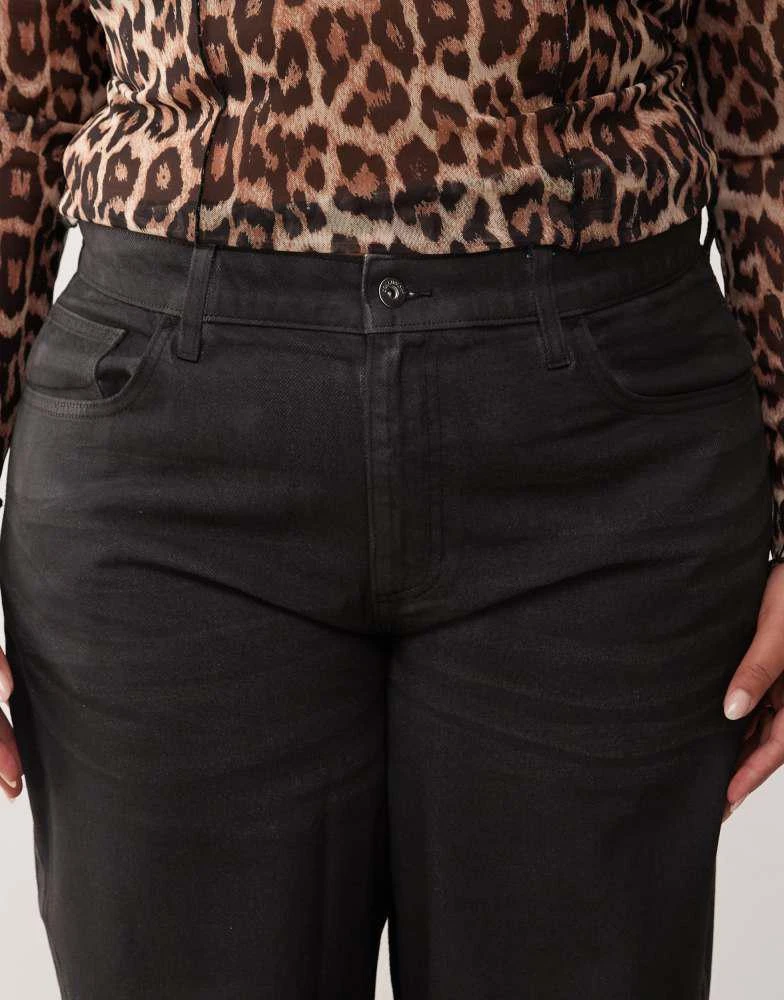 COLLUSION COLLUSION X001 Plus antifit jeans in black coated - BLACK 4