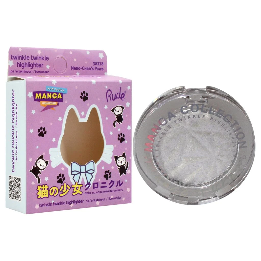 Rude Cosmetics Manga Collection Twinkle Twinkle Highlighter - 38228 Neko-Chans Paws by  for Women - 0.14 oz Highlighter 3