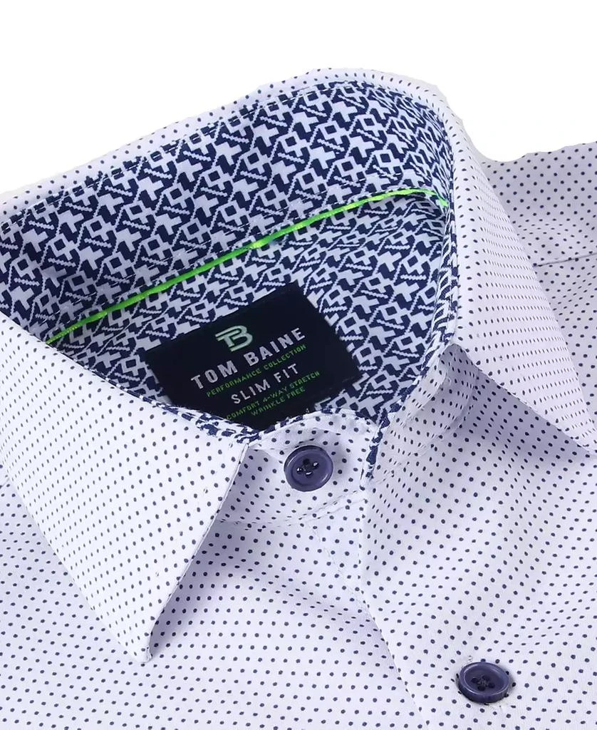 Tom Baine Men's Slim Fit Short Sleeve Performance Button Down Dress Shirt 2