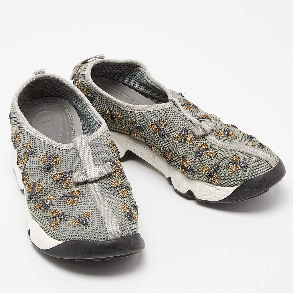 Dior Dior Grey Beads Embellished/ Embroidery Mesh Fusion Sneakers Size 36 4