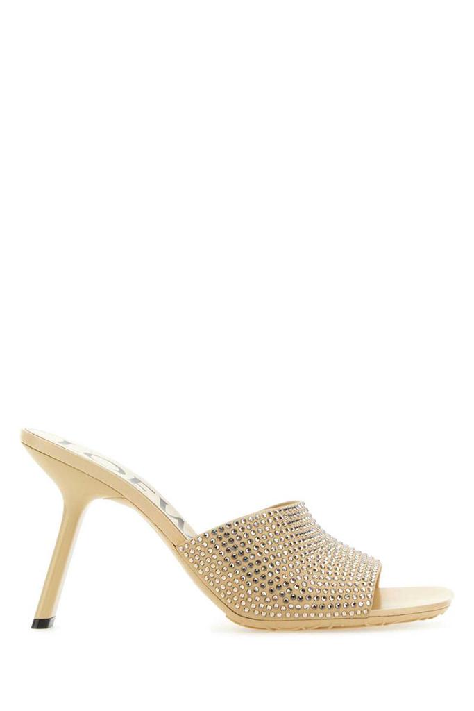 サンダル・ミュール Loewe Beige Suede Petal Mules LOEWE Petal crystal-embellished suede mules | NET-A-PORTER