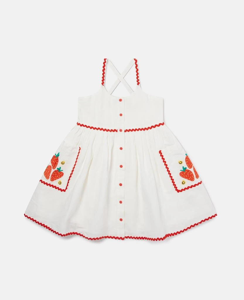 Stella McCartney Stella McCartney - Strawberry Embroidered Sleeveless Dress, Cream, Size: 6 1