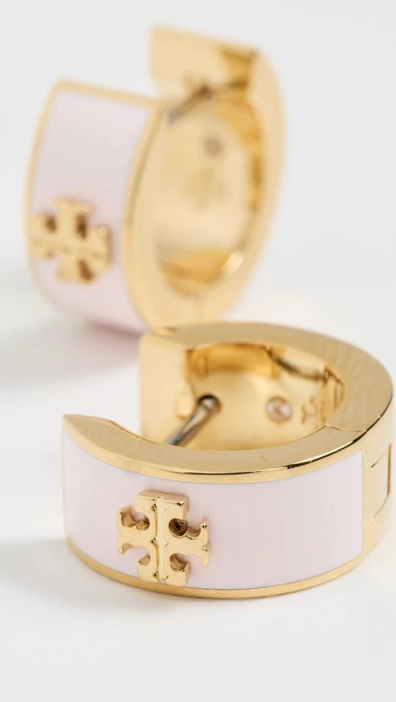 Tory Burch Tory Burch Women
s Kira Huggie Earrings, Tory Gold/Pink Snow, One Size 3