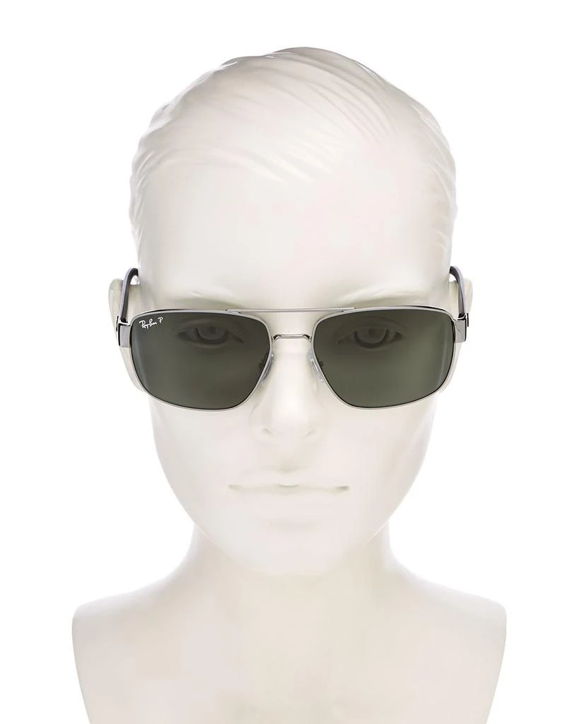 Ray-Ban Polarized Brow Bar Aviator Sunglasses, 60mm 2