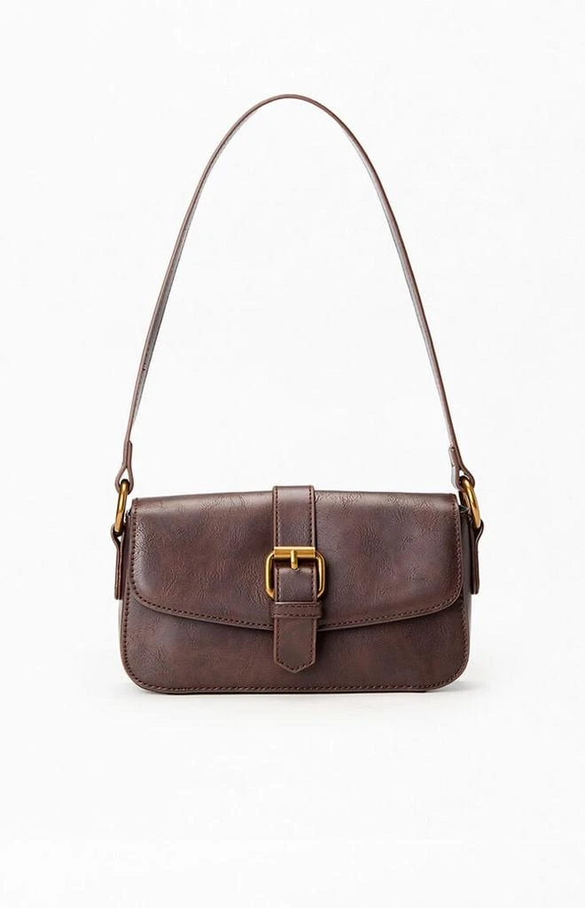 John Galt Brown Buckle Shoulder Bag 1
