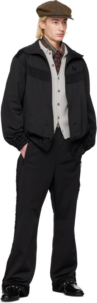 Black Fringe Boot-Cut Track Pants – On Sale Now with Up to 50% Off